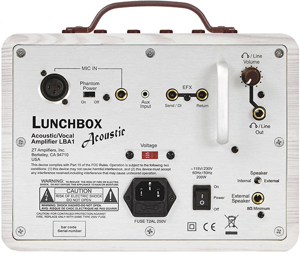 Lunchbox Acoustic Amplifier: 2-Channel Guitar / Vocal Amp - ZT